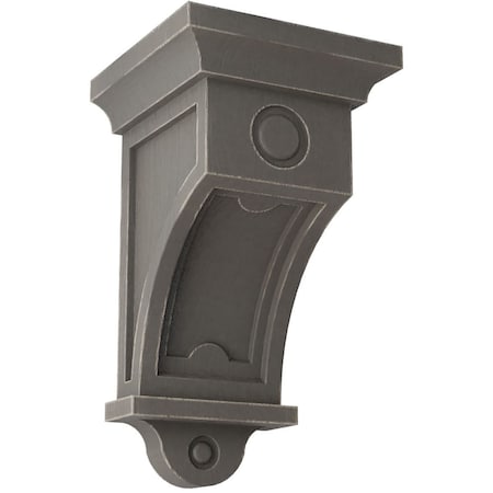 Ekena Millwork 5"W x 5"D x 9"H Arts and Crafts Wood Vintage Decor Corbel, Reclaimed Grey CORWD05X05X09ARGY